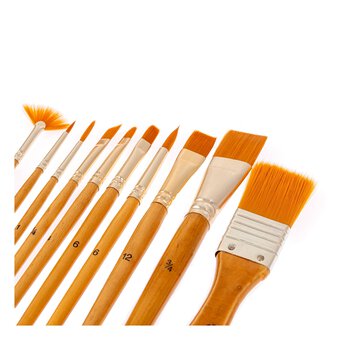 Gold Taklon Brushes 10 Pack