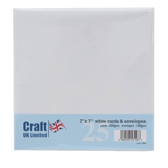 White  Cards and Envelopes 7 x 7 Inches 25 Pack image number 2