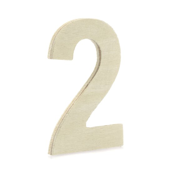 Small Wooden Number 2 6.5cm image number 1
