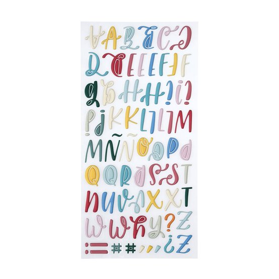 Matt Pastel Uppercase Puffy Script Alphabet Stickers image number 1