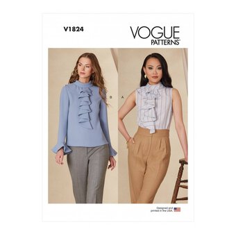 Vogue Women's Top  Sewing Pattern V1824 (B5 8-16)