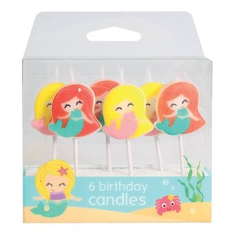 Baked With Love Novelty Mermaid Candles 6 Pack