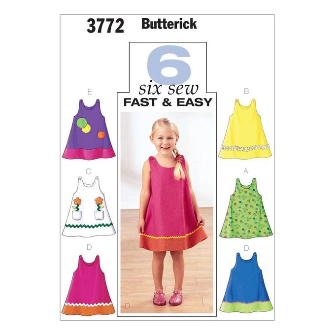 Butterick Toddler Dress Sewing Pattern 3372 (4-6) image number 1