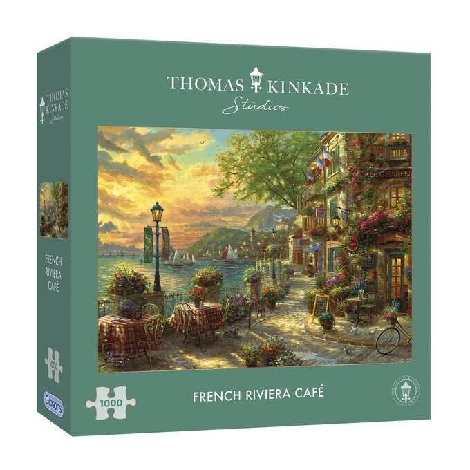 Thomas Kinkade French Riviera Cafe Jigsaw Puzzle 1000 Pieces image number 1
