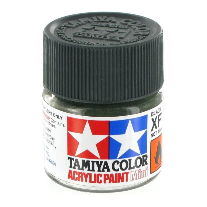 Tamiya Colour Black Green Acrylic Paint 10ml (XF-27) image number 1