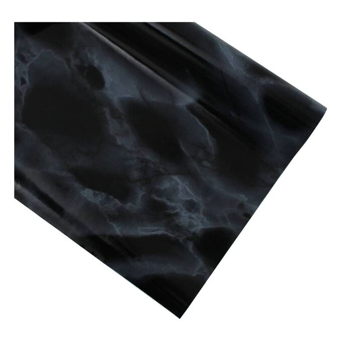 Fablon Marble Effect Black Classic Sticky Back Plastic 45cm x 2m image number 1