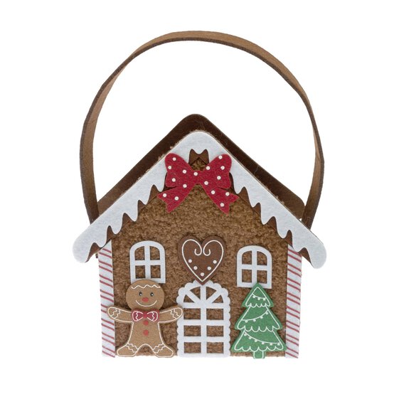 Gingerbread House Felt Bucket image number 2