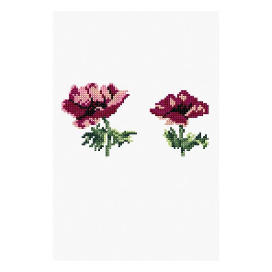 FREE PATTERN DMC Pink Poppy Cross Stitch image number 1