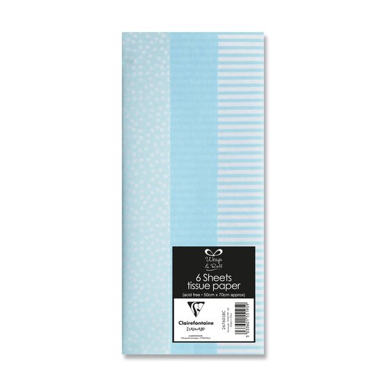 Light Blue Tissue Paper 70cm x 50cm 6 Pack image number 1