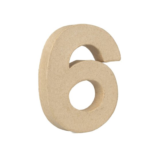 Mini Mache Number 6 10cm image number 1