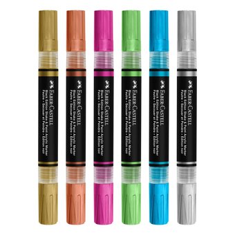 Faber-Castell Metallic Shake & Paint Acrylic Marker 6 Pack