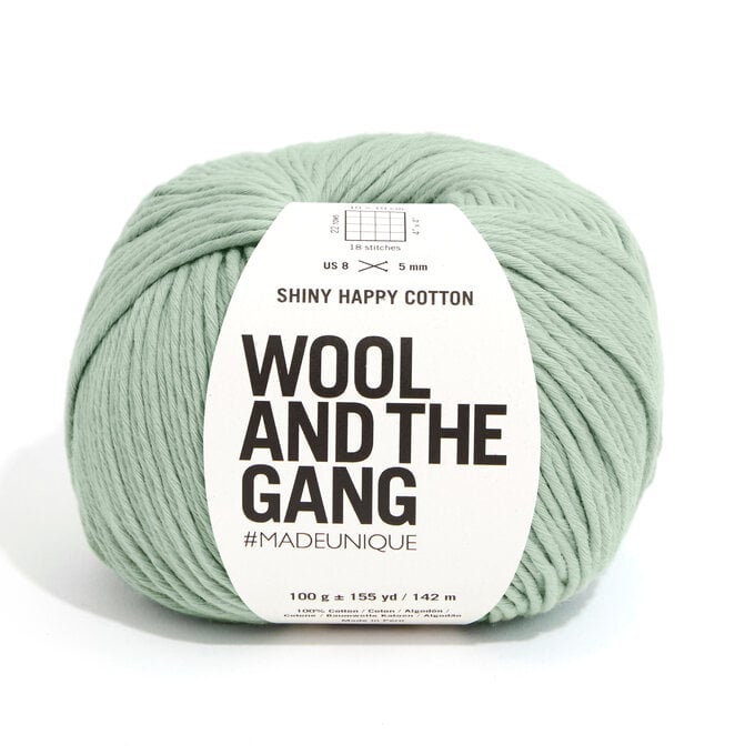 Wool and the Gang Eucalyptus Green Shiny Happy Cotton 100g image number 1