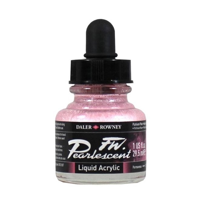 Daler-Rowney Platinum Pink FW Pearlescent Liquid Acrylic 29.5ml image number 1