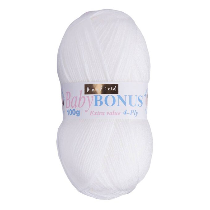 Hayfield White Baby Bonus 4 Ply Yarn 100g (856) image number 1