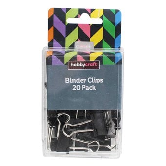 Black Binder Clips 20 Pack