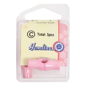Hemline Pink Basic Toggle Button 3 Pack image number 2