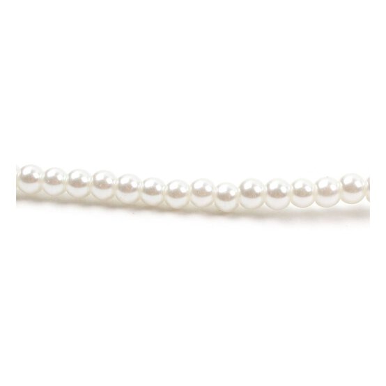 White Glass Pearl Bead String 41 Pieces image number 1