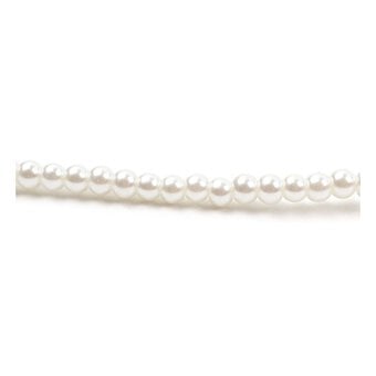White Glass Pearl Bead String 41 Pieces