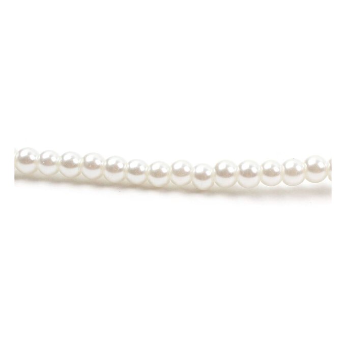 White Glass Pearl Bead String 41 Pieces image number 1