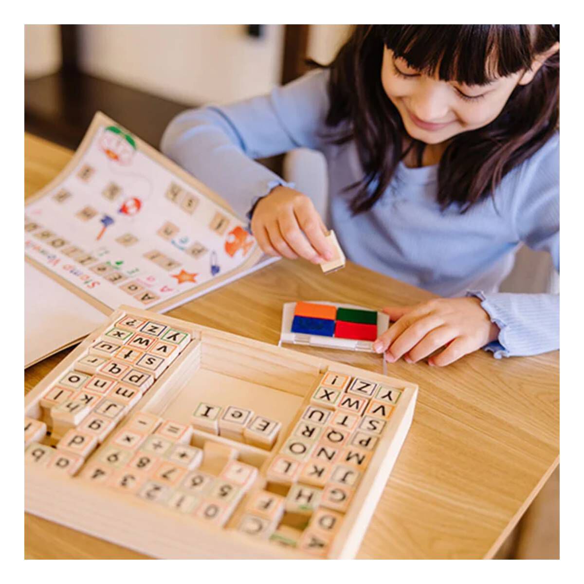 Melissa & Doug ABC 123 Wooden Stamp Set Hobbycraft