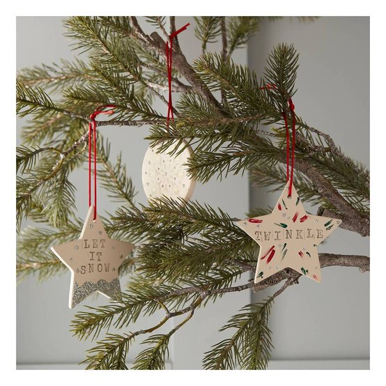Hanging Ceramic Star Decoration 12cm  image number 5