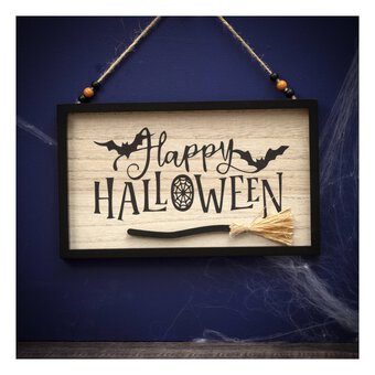 Happy Halloween Wooden Plaque 25cm x 15cm