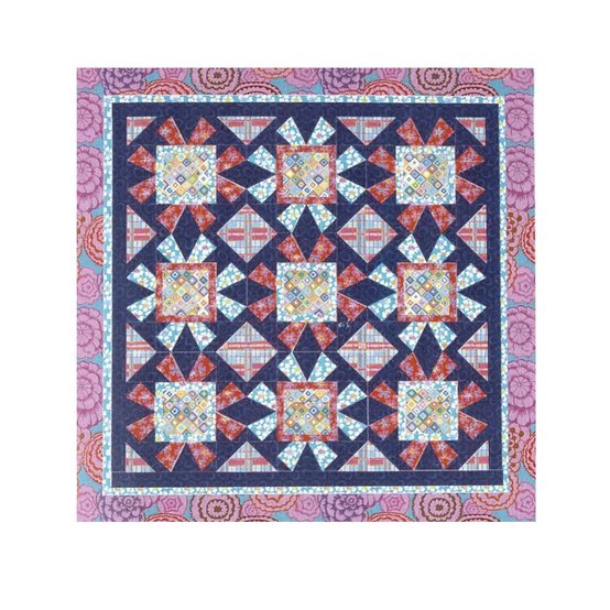 Kaffe Fassett Kaffe Flower Pink Large Quilt Kit image number 2