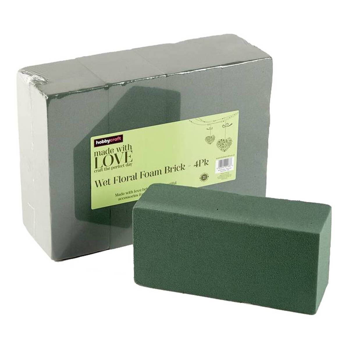 6/Pkg Green Premium Floral Foam Bricks Green Styrofoam Wet Foam Blocks 2.87 x 3.87 x 8.87 inches 