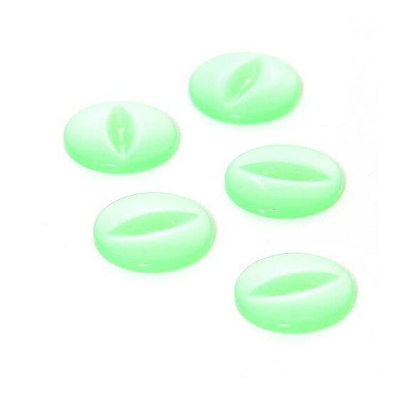 Hemline Light Green Basic Fish Eye Button 5 Pack image number 1