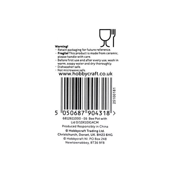 Bee Pot with Lid 14cm image number 6