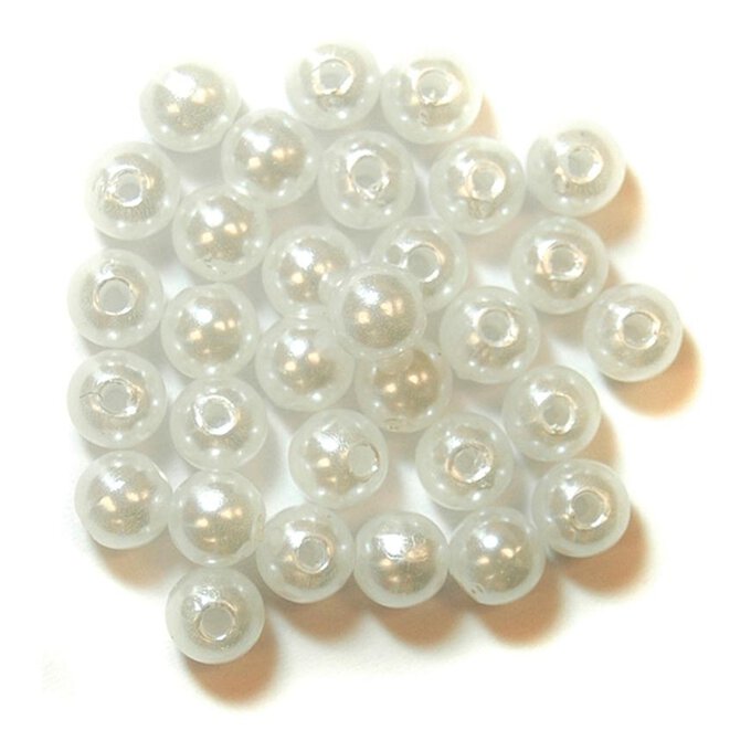Craft Factory White Pearl Beads 6mm 7g image number 1