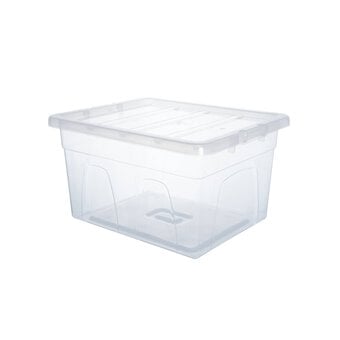 Whitefurze 32 Litre Clear Stack and Store Storage Box 