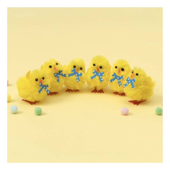 Yellow Chicks with Bows 6 Pack image number 1