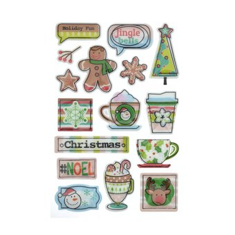 Gingerbread Puffy Stickers