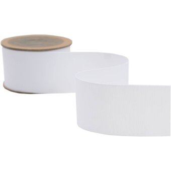 White Grosgrain Ribbon 38mm x 5m | Hobbycraft