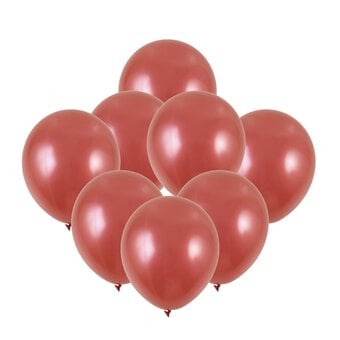 Red Pearlised Latex Balloons 8 Pack
