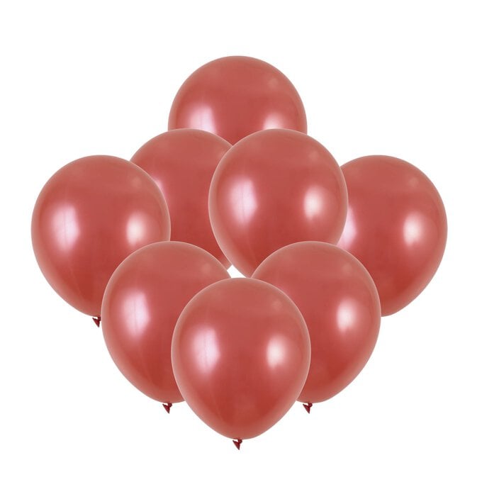 Red Pearlised Latex Balloons 8 Pack image number 1