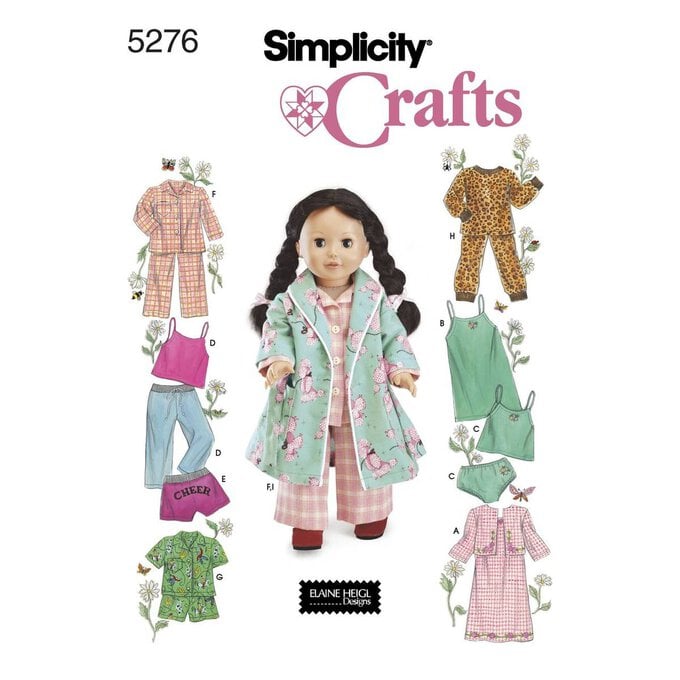 Simplicity Doll Clothes Sewing Pattern 5276 image number 1