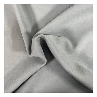 Silver Grey Polyester Bi-Stretch Fabric by the Metre