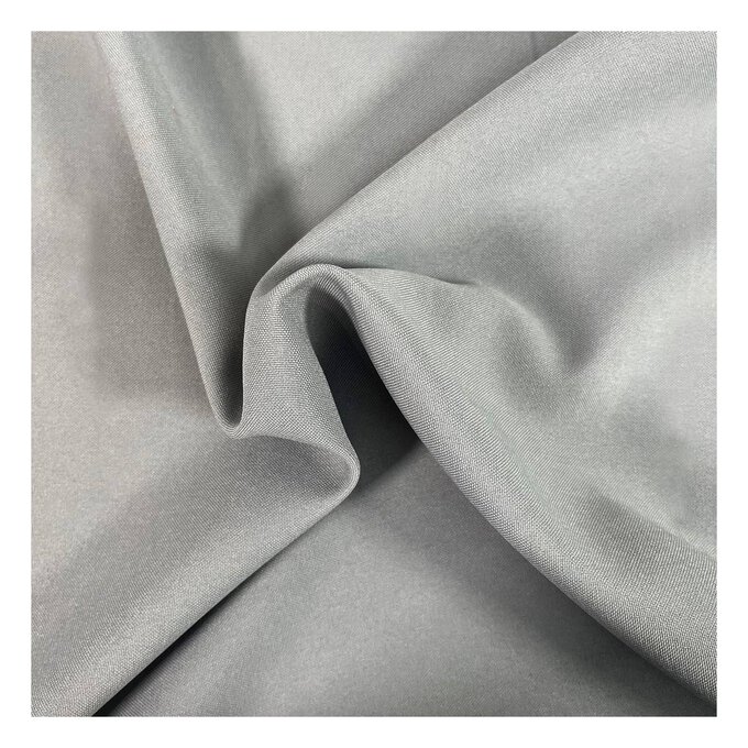 Silver Grey Polyester Bi-Stretch Fabric by the Metre image number 1