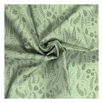 Langdale Valley Green Baysbrown Wood Cotton Fabric by the Metre