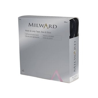 Milward Black Sew & Stick Hook and Loop Tape by the Metre
