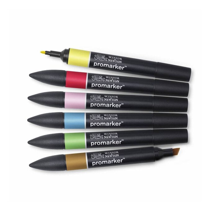 Winsor & Newton Mid Tone Promarkers 6 Pack image number 1