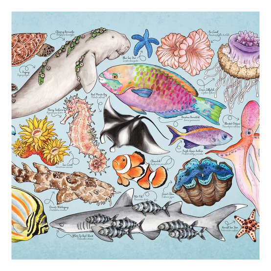 House of Puzzles Great Barrier Reef Jigsaw Puzzle Tube 150 Pieces image number 3