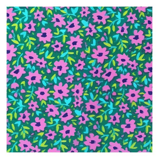 Dark Green Mindy Polycotton Ditsy Fabric by the Metre image number 3