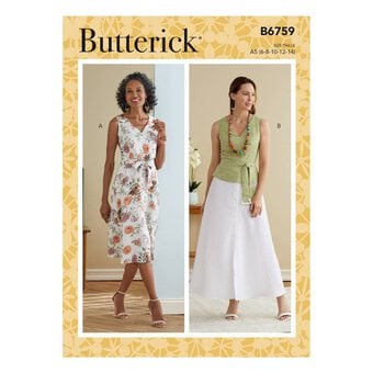 Butterick Dress and Sash Sewing Pattern B6759 (14-22)
