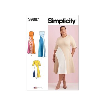 Simplicity Women's Dresses Sewing Pattern S9887 (W3 30W-38W)