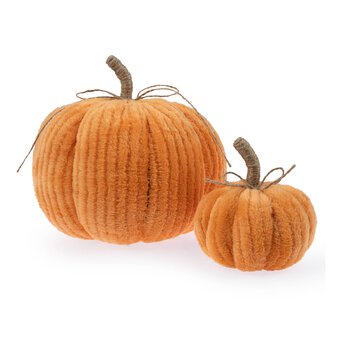 Orange Chenille Pumpkin 2 Pack Bundle