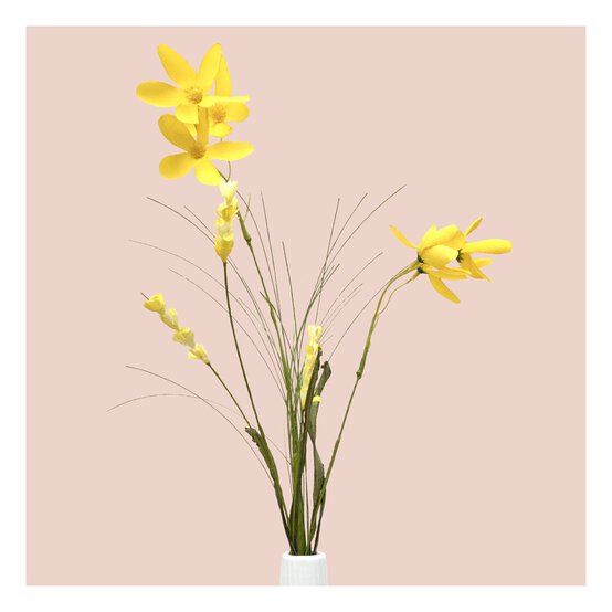 Yellow Floral Spray 75cm image number 1