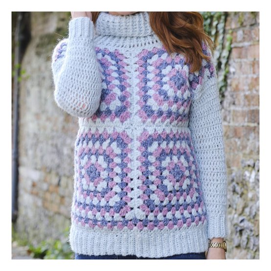 Knitcraft Granny Square Roll Neck Jumper Digital Pattern 0353 image number 3
